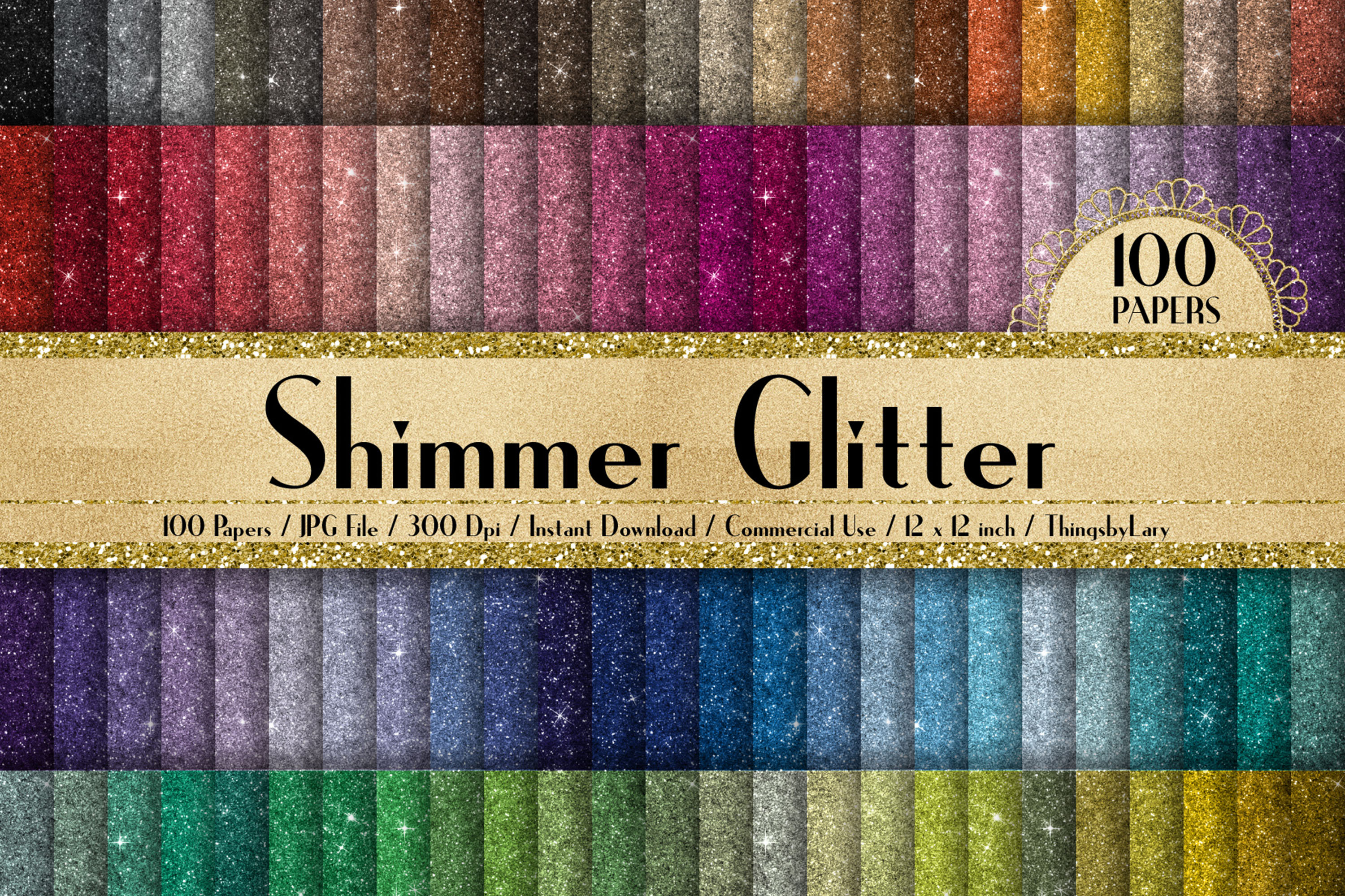 100 Shimmer Glitter Texture Texture Digital Papers (136434