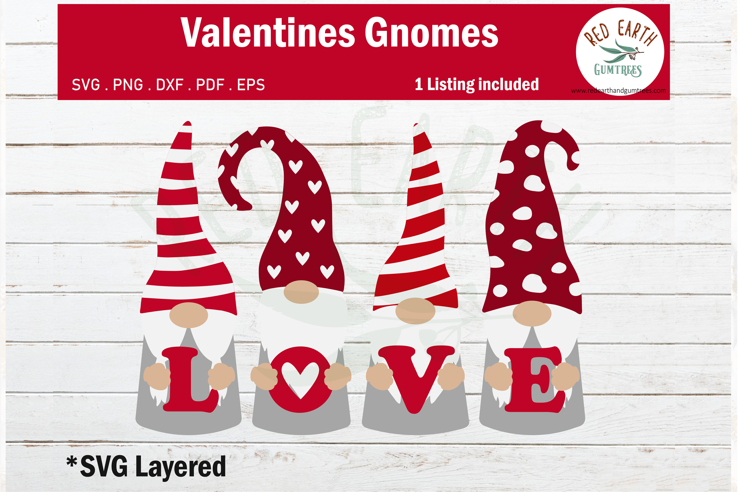 Valentines day gnome holding love heart SVG,PNG,DXF,EPS,PDF