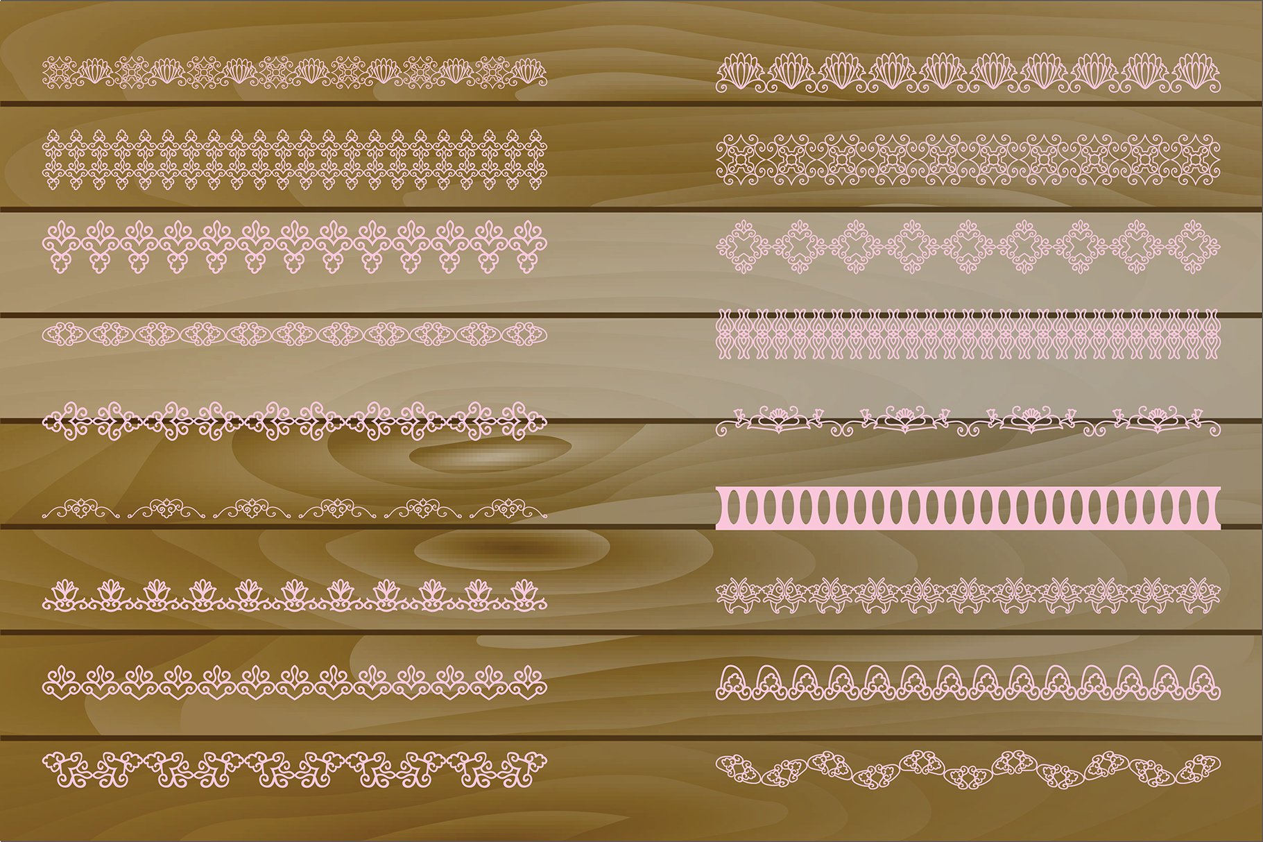 Light pink Lace Borders Clipart & Vectors - Light pink Lace