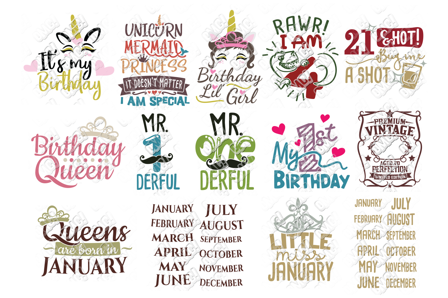 Download Birthday SVG Bundle in SVG/DXF/PNG/JPEG/EPS (97960) | Cut Files | Design Bundles