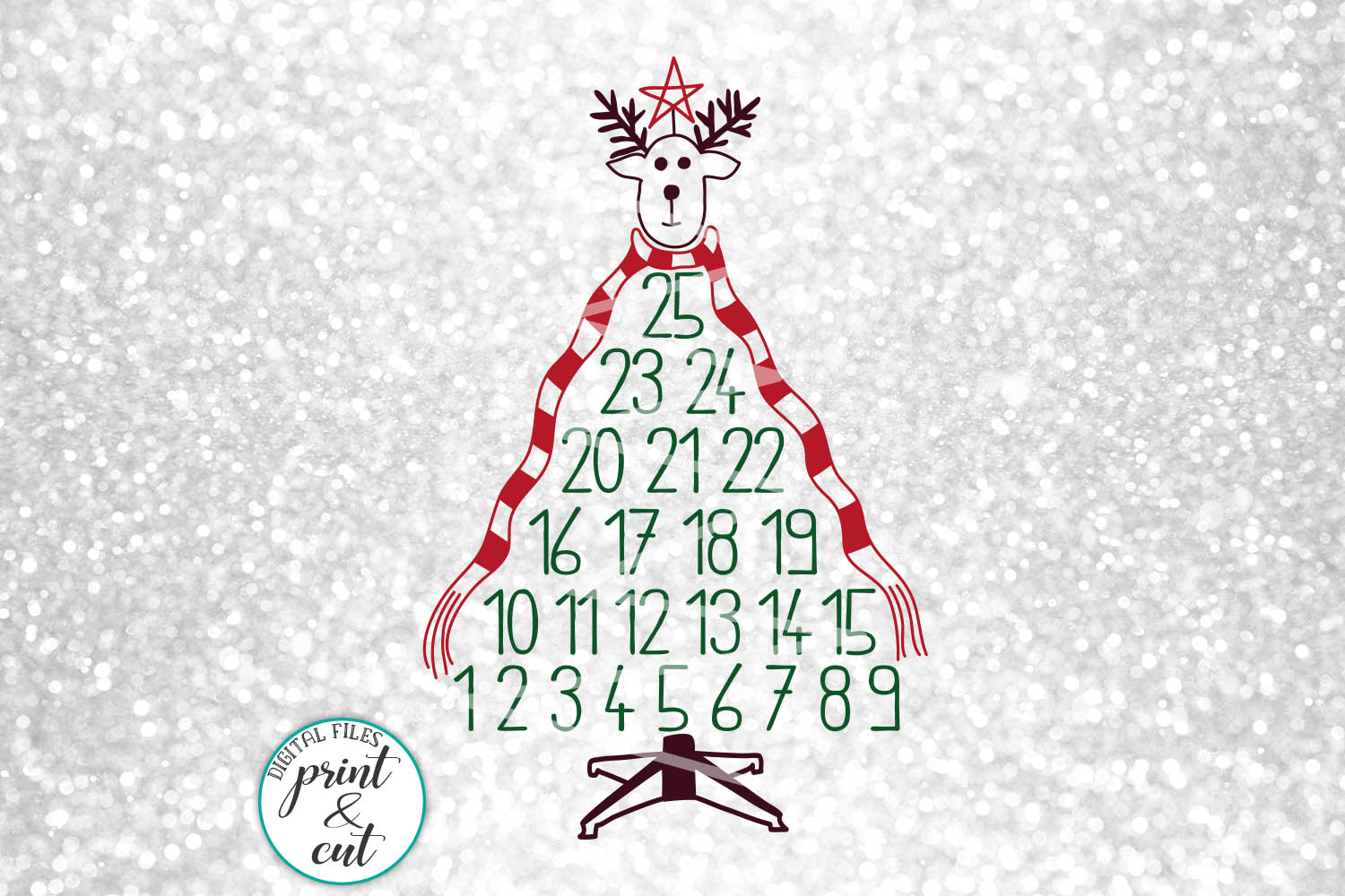Download Advent Countdown Christmas Calendar svg dxf dxf cut file