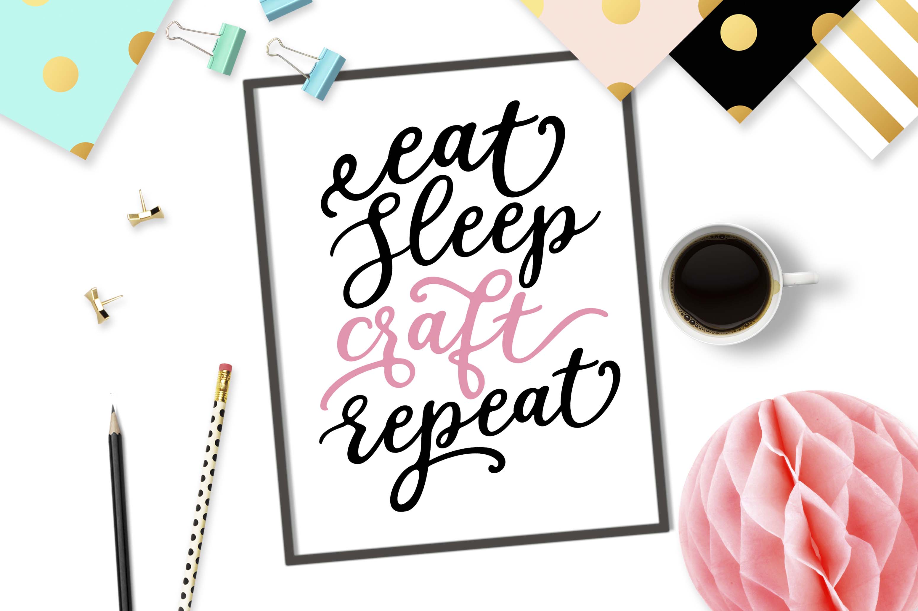 Download Eat Sleep Craft Repeat SVG DXF PNG EPS