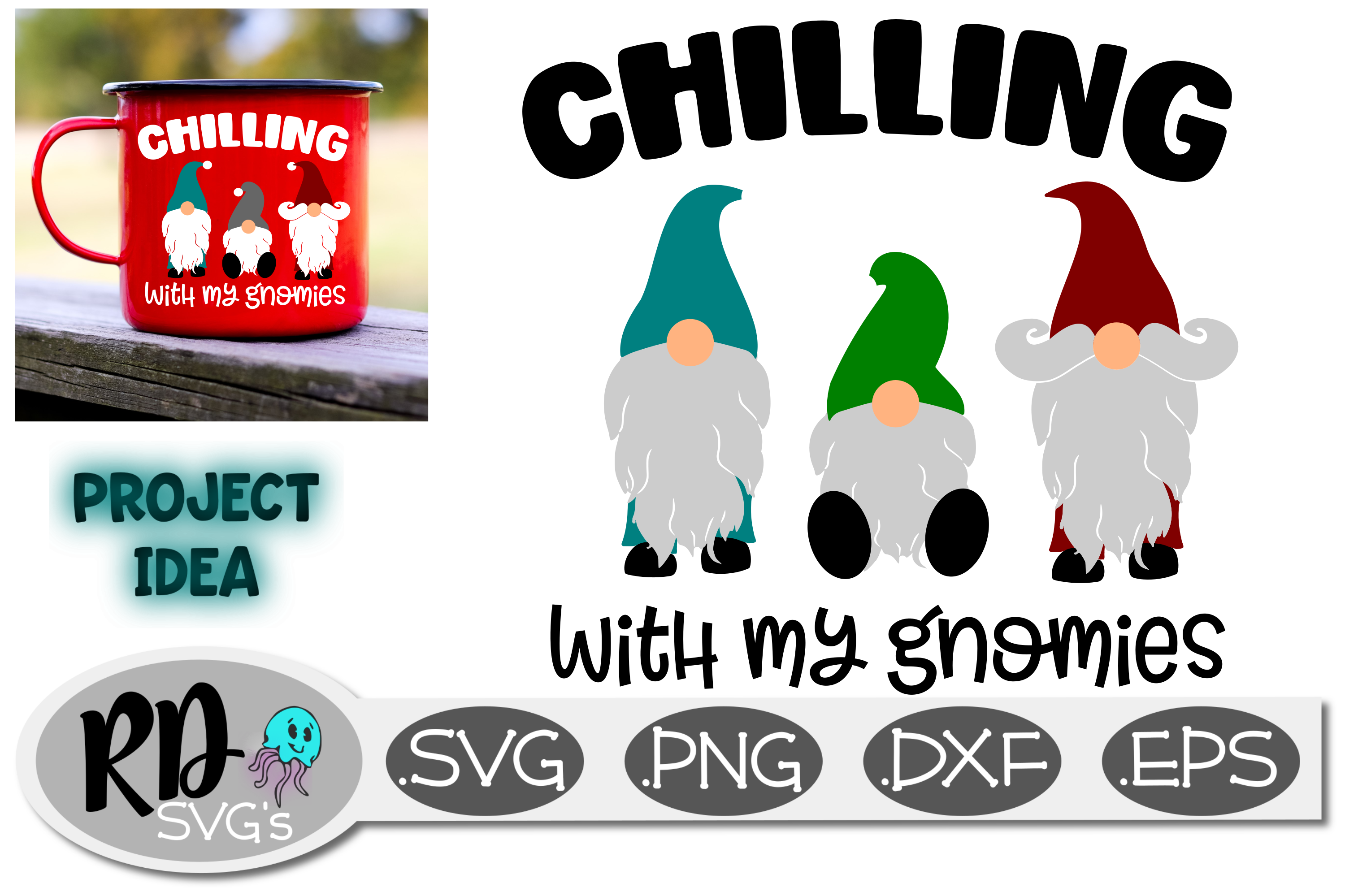 Chilling with my Gnomies - A Cricut Christmas Cutting File (302892