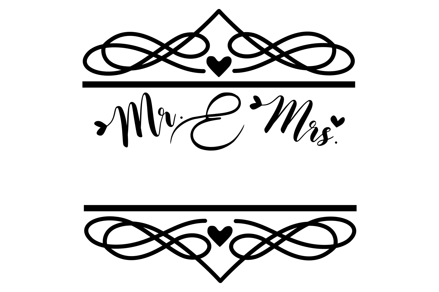 Download Mr. & Mrs. Split Monogram Frame SVG (98468) | SVGs ...