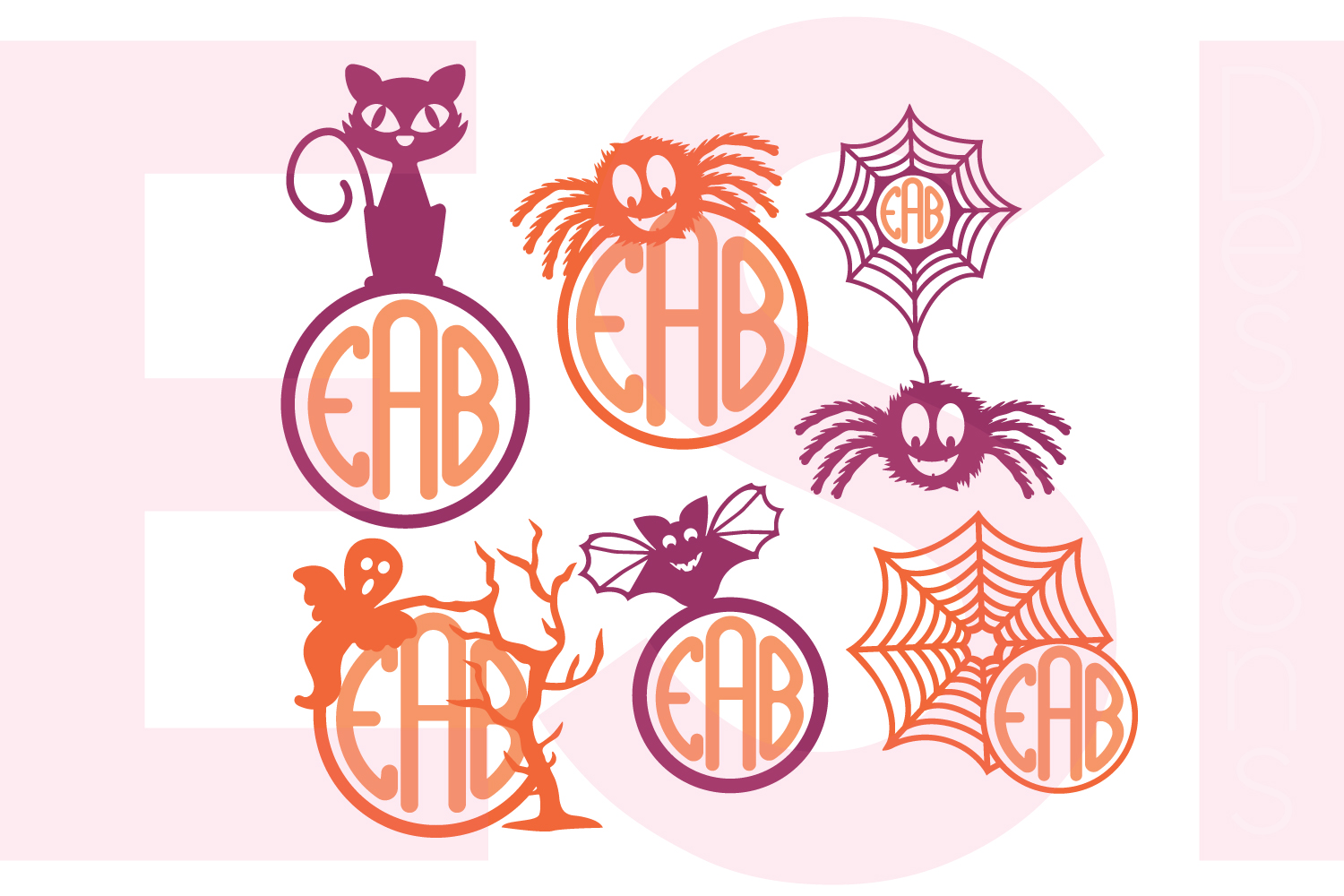 Download Halloween Monogram Designs - Set 1 (2181) | SVGs | Design ...