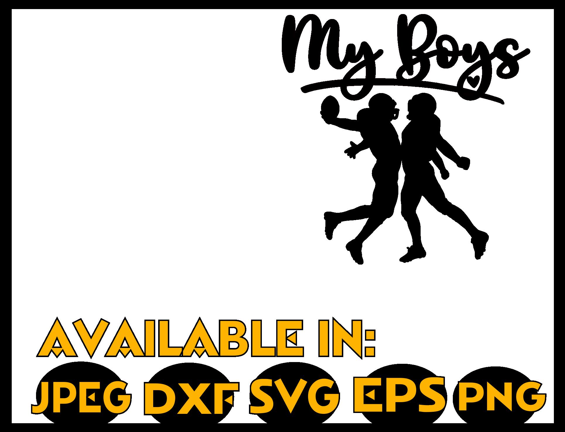 Download Football mom SVG DXF JPEG Silhouette Cameo Cricut My boys