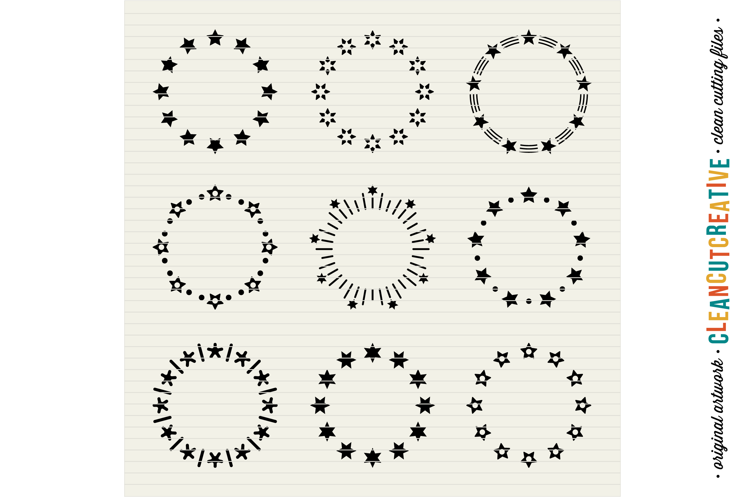 Circle Monogram Star Frames - SVG DXF EPS - for Cricut and ...