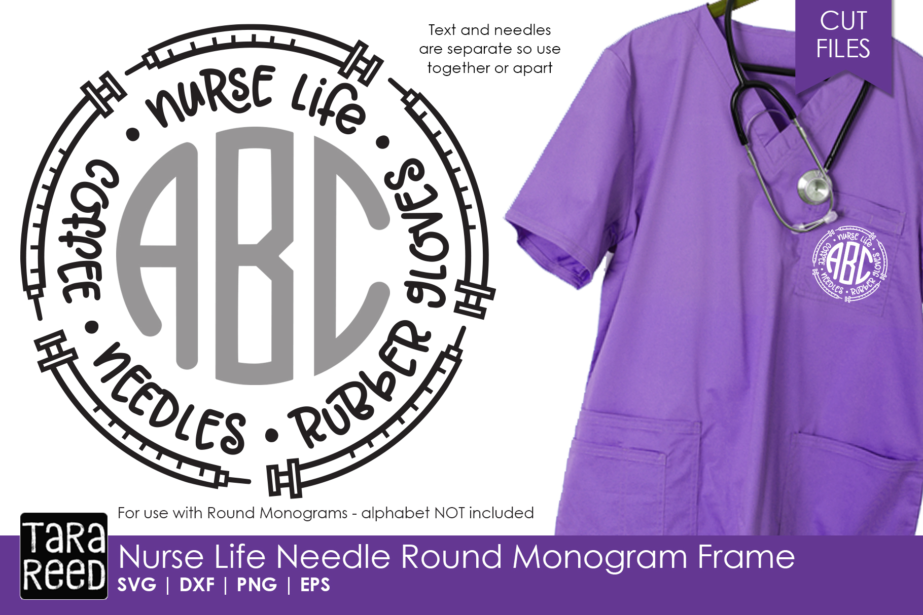 Download Nurse Needle Round Monogram Frame - Nursing SVG & Cut Files (251889) | Cut Files | Design Bundles