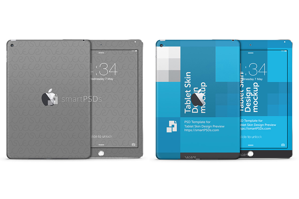 Download Apple iPad Air 2 Tablet Skin Design Template 2014 (35267) | Mock Ups | Design Bundles