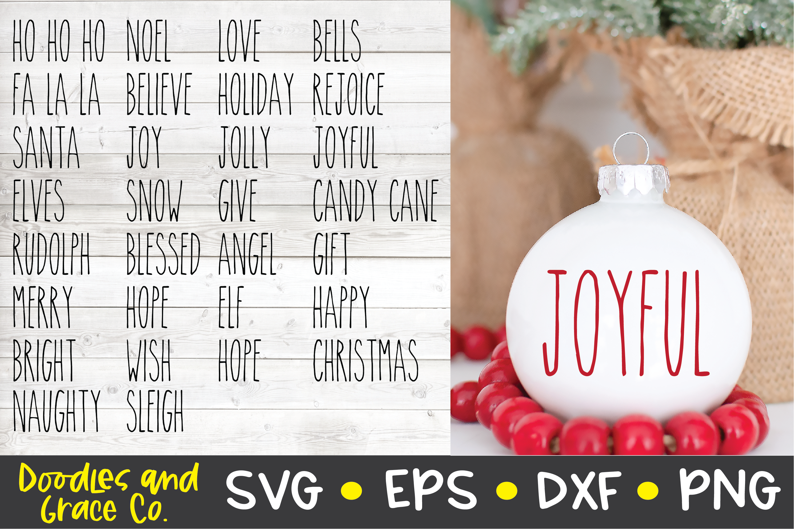 Download Rustic Christmas Words SVG - Christmas SVG - PNG - DXF ...