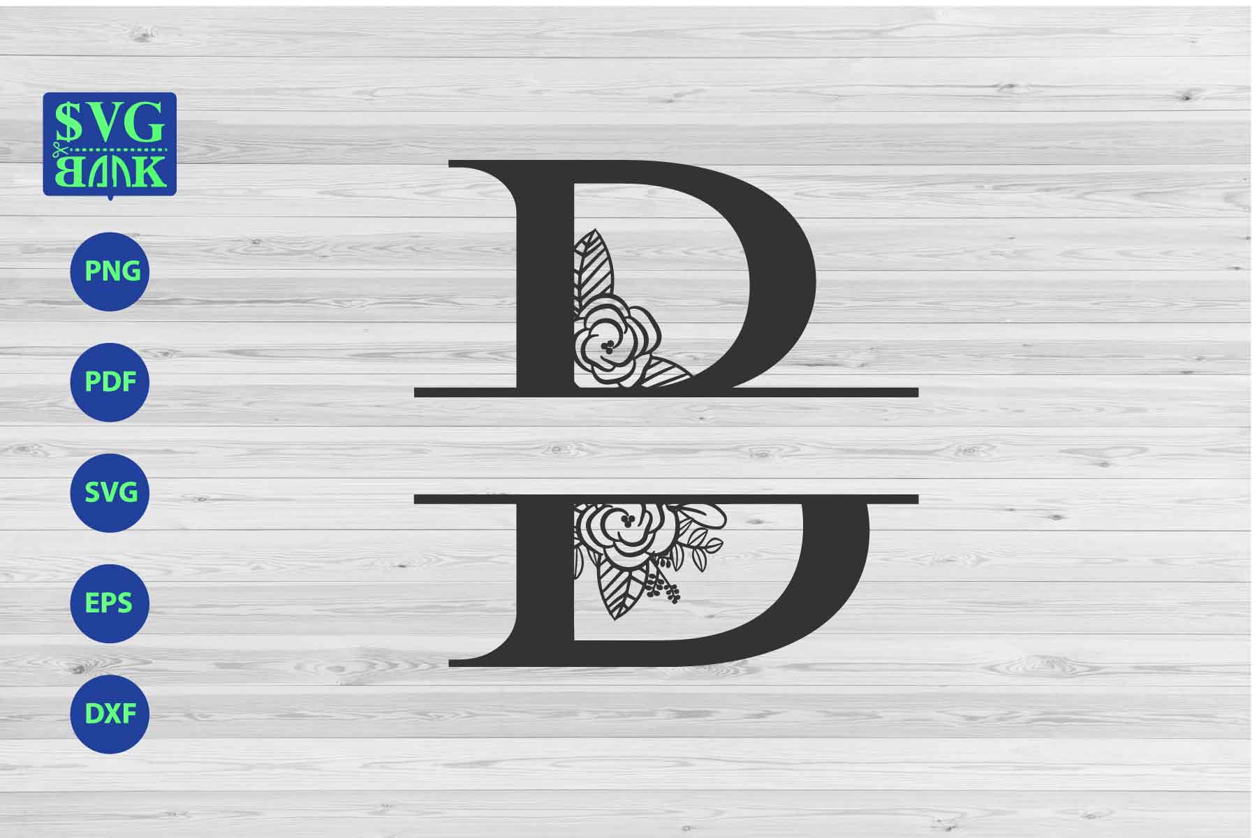 Download Split monogram letters B Svg, Alphabet floral initial logo B