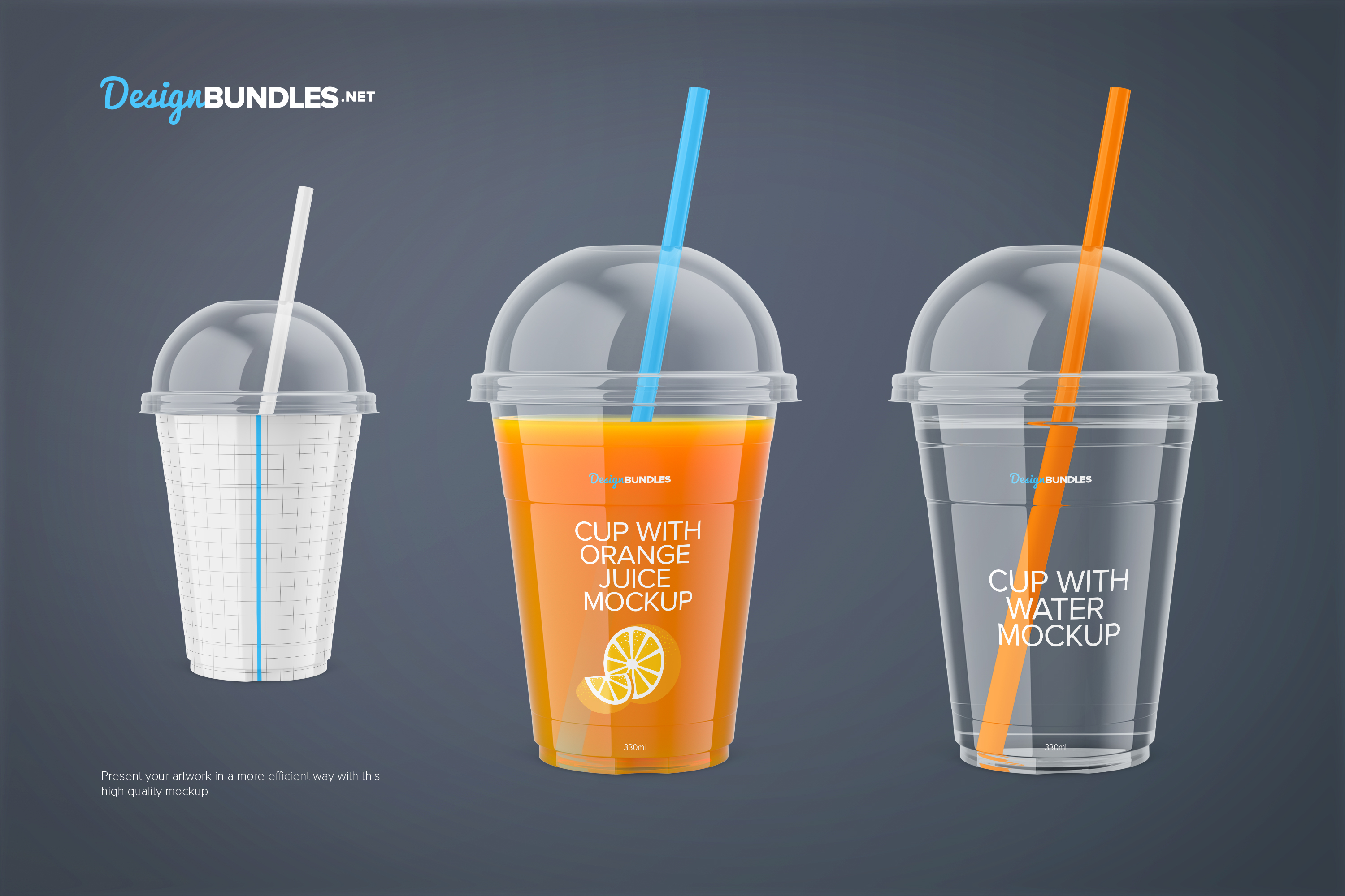 Download Cup with Orange Juice Mockup - Front View Yellowimages Mockups