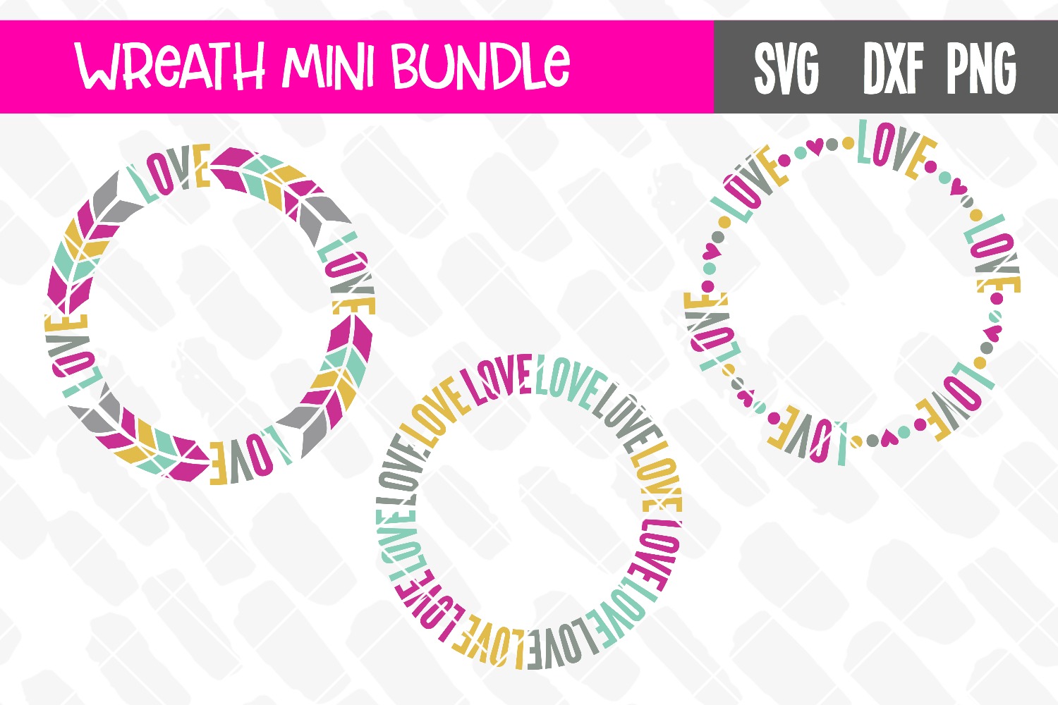 Love Monogram Frame Mini Bundle | SVG DXF PNG | Heart ...