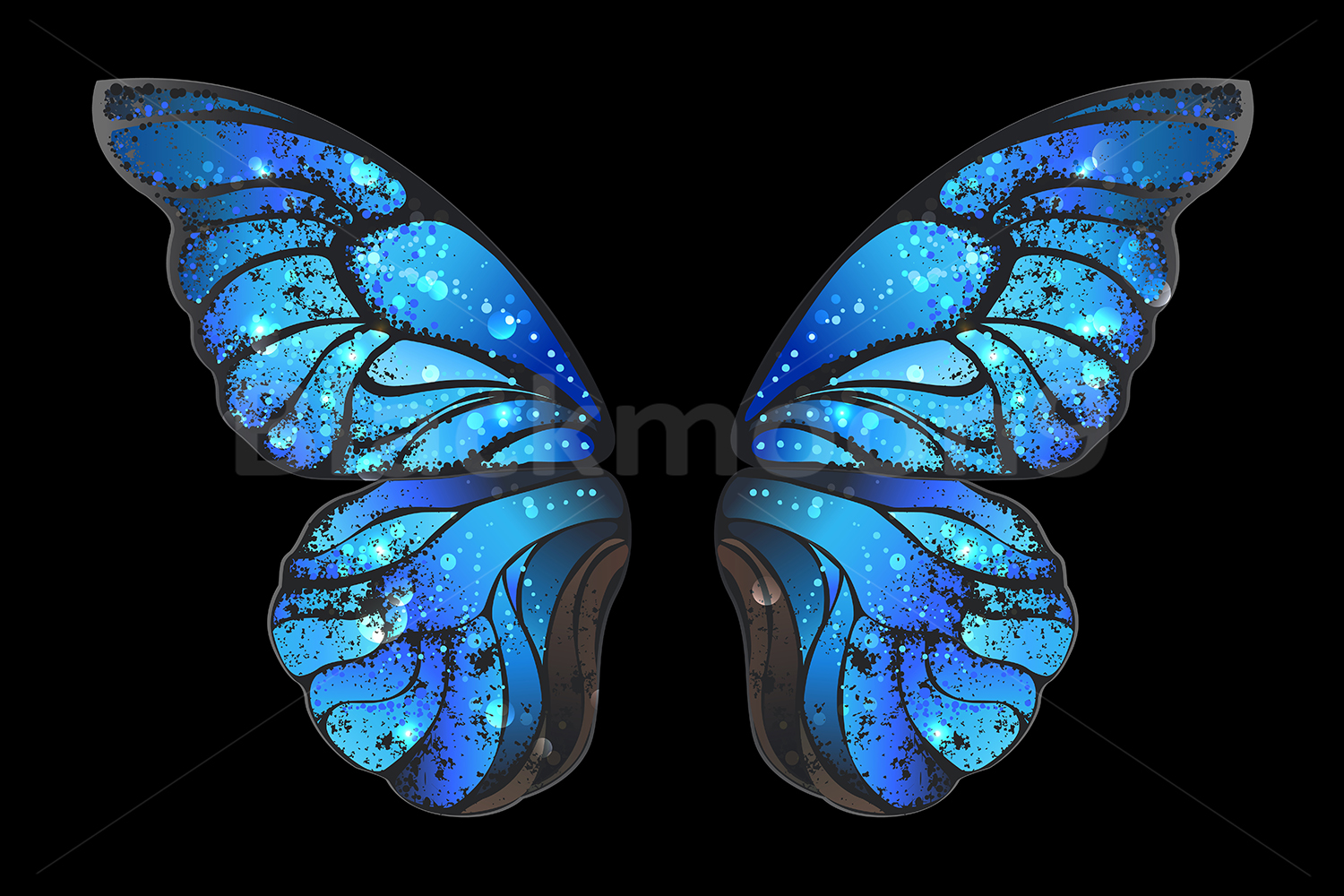 Blue Butterfly Wings (140715) | Illustrations | Design Bundles