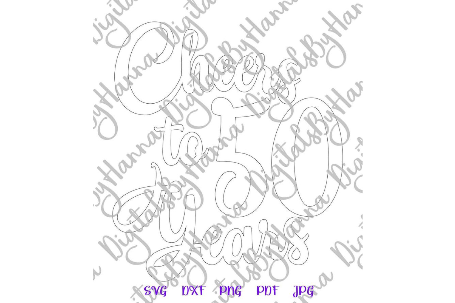 Download 50th Birthday SVG for Cricut Cheers to 50 Years Cut File ...