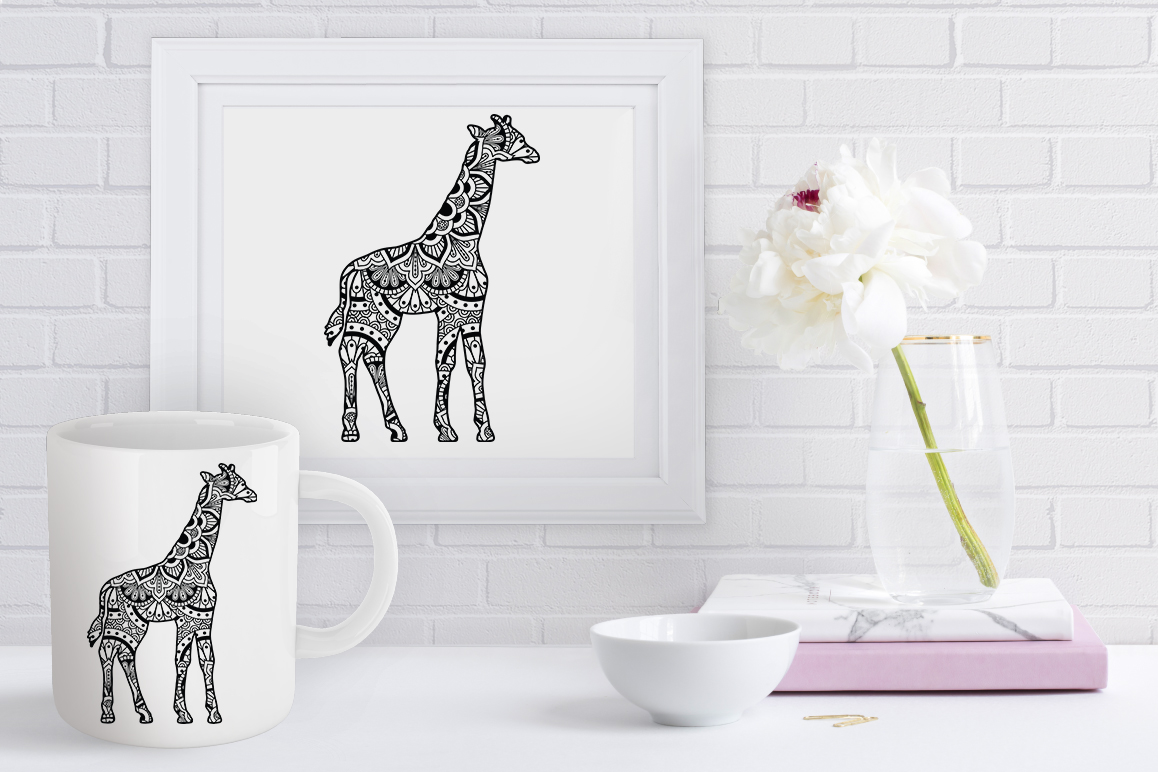 Download Giraffe Mandala SVG Cut Files, Giraffe Mandala Clipart.