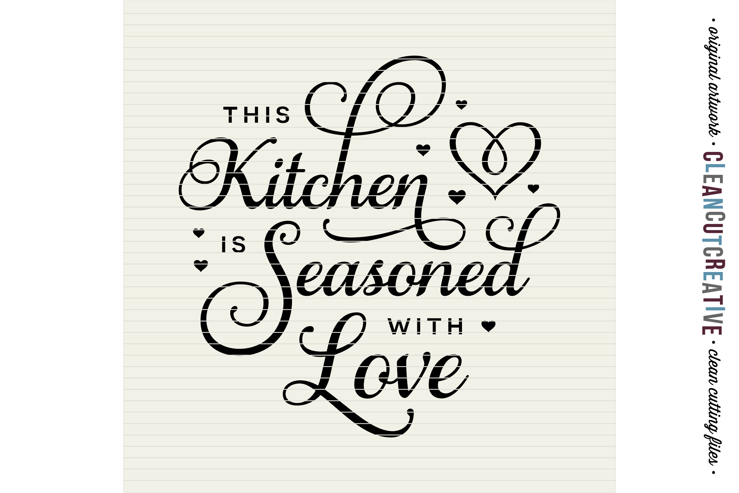 Download This Kitchen is Seasoned with Love - SVG DXF EPS PNG - Cricut & Silhouette - clean cutting files