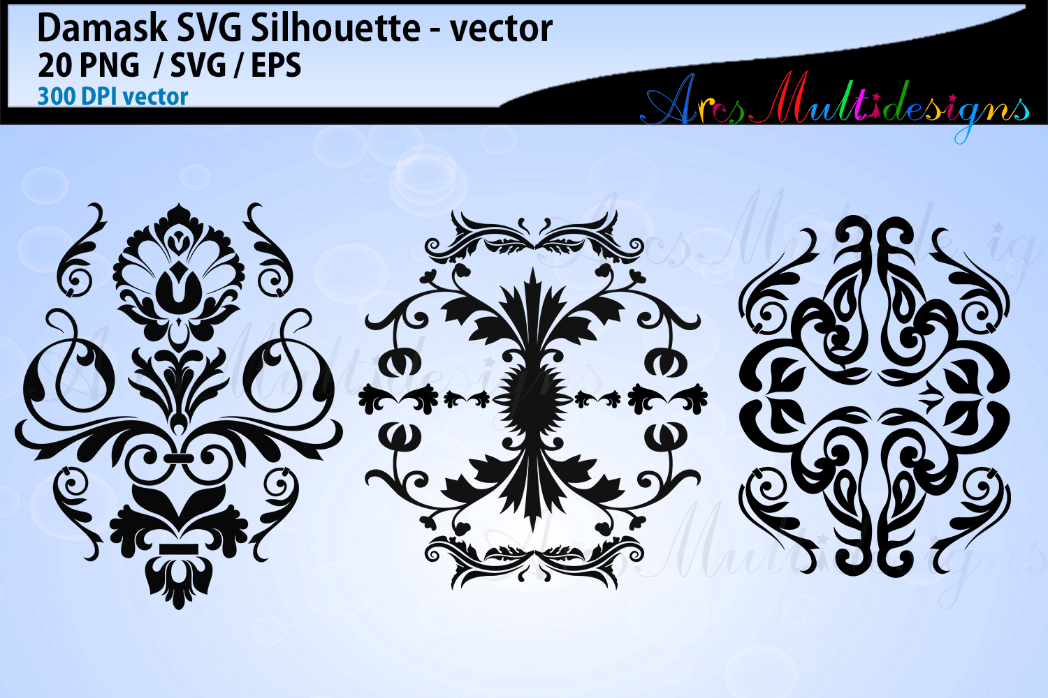 Download Damask SVG Cut silhouette / Damask vector / damask Floral
