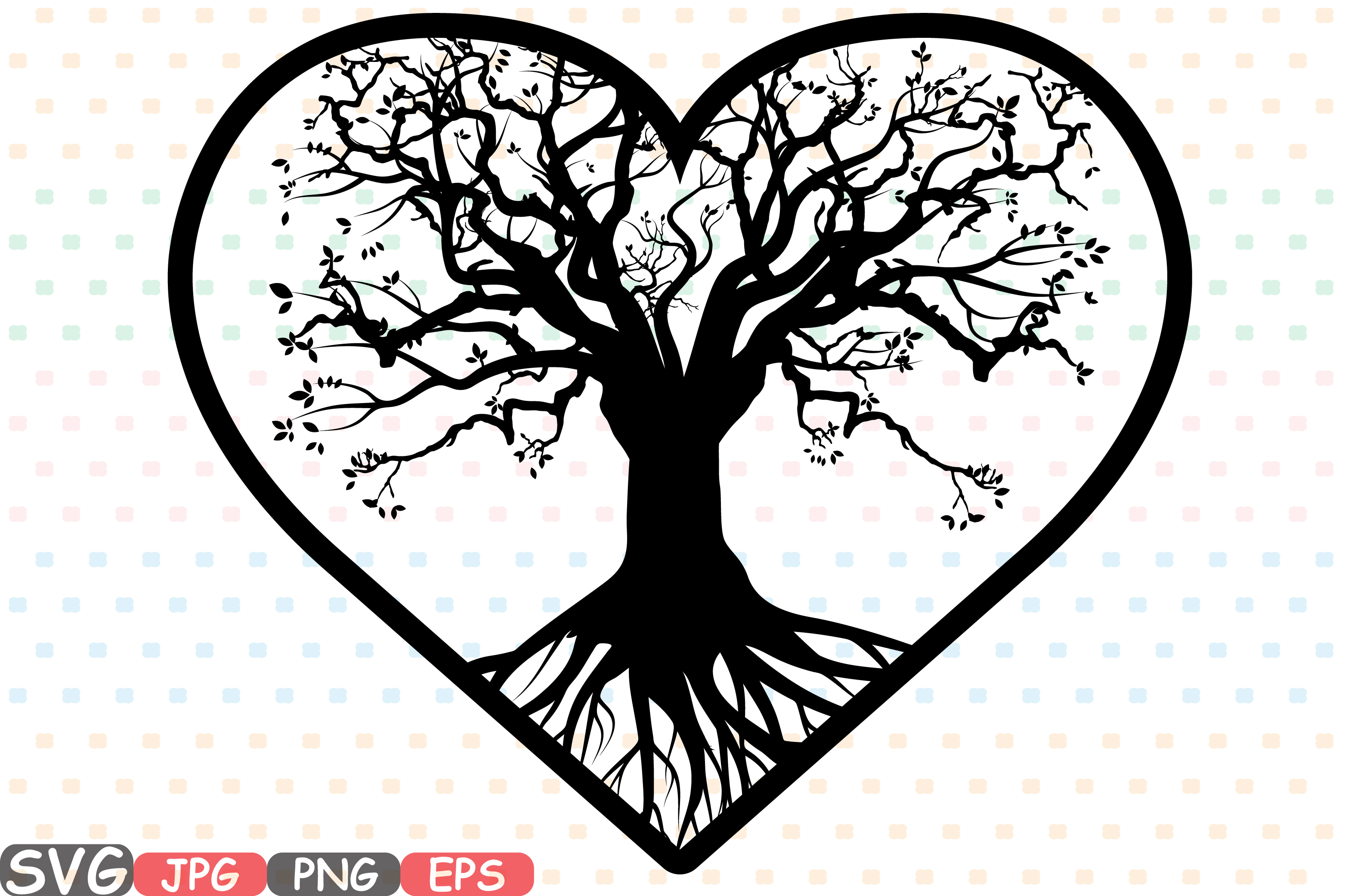 Family Tree - Heart Frame SVG Life Begins family 601s
