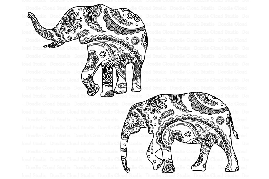 Download Elephant SVG, Mandala SVG, Elephant Mandala SVG files