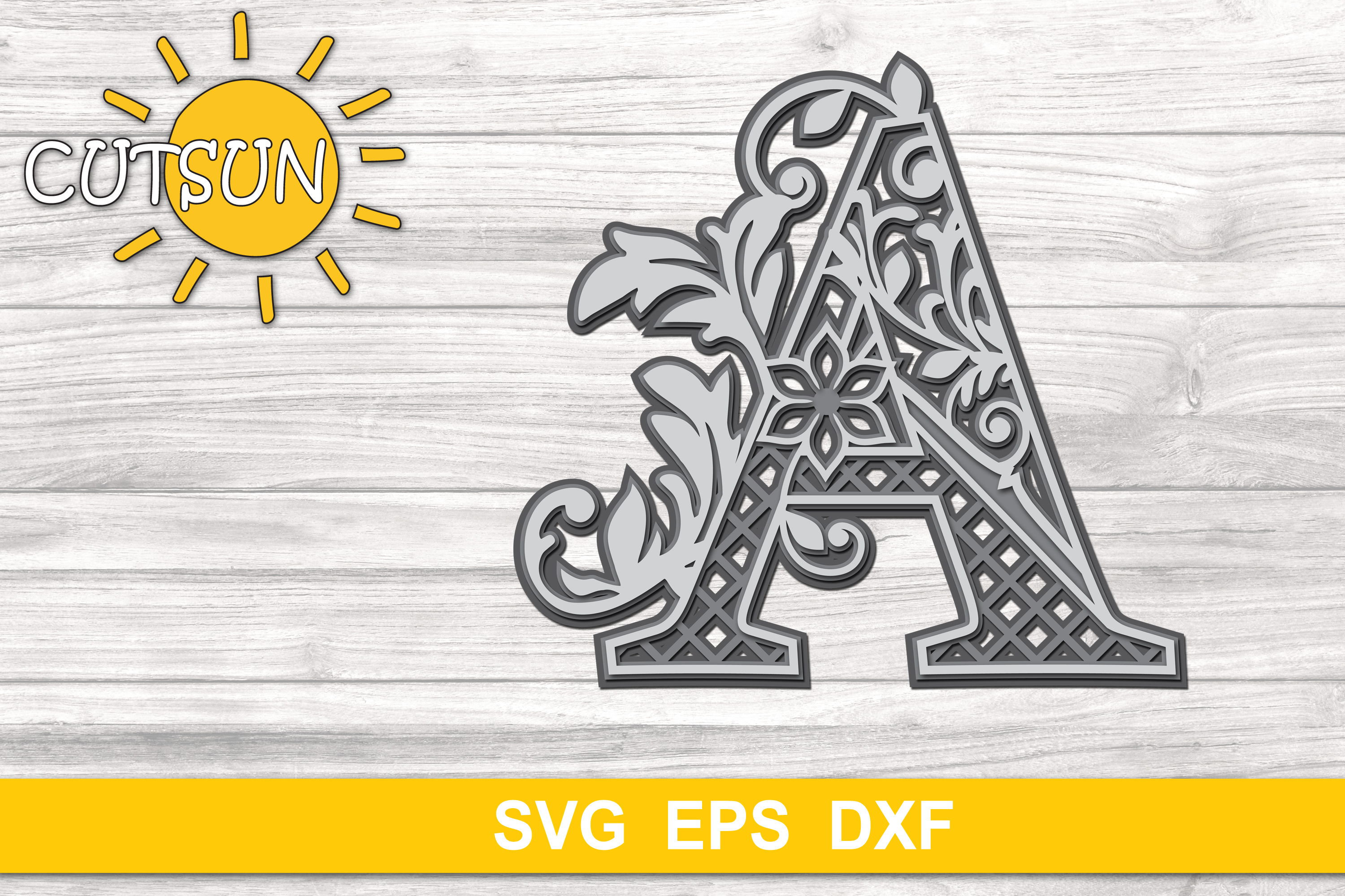 Download 3D Alphabet Layered Mandala A - 3 layers cut file (522461 ...