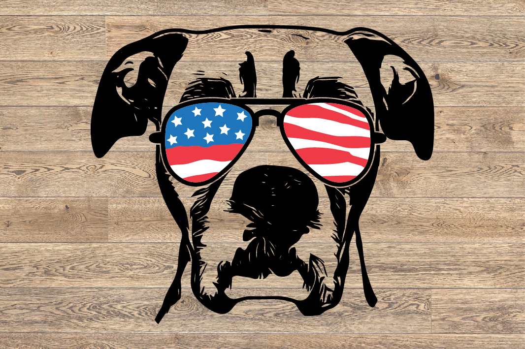 Download Boxer Dog USA Flag Glasses Paw SVG paw 1438