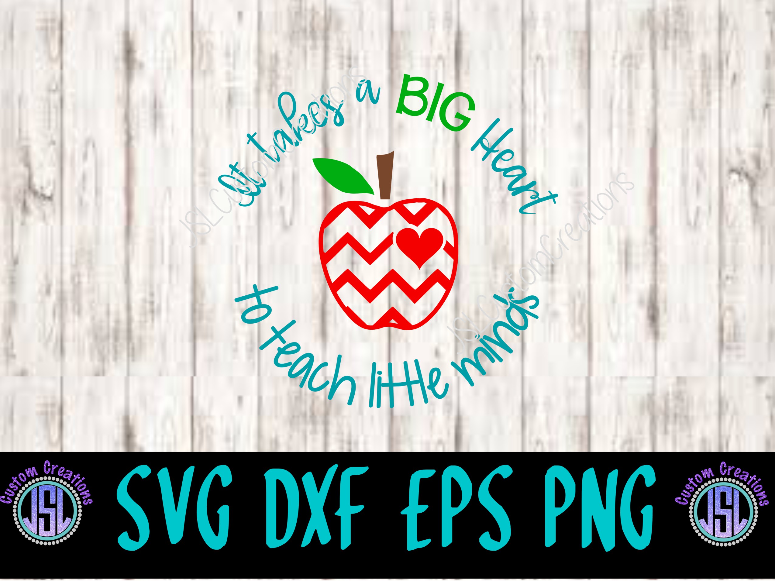 It Takes a Big Heart to Teach Little Minds | SVG DXF EPS PNG (65014