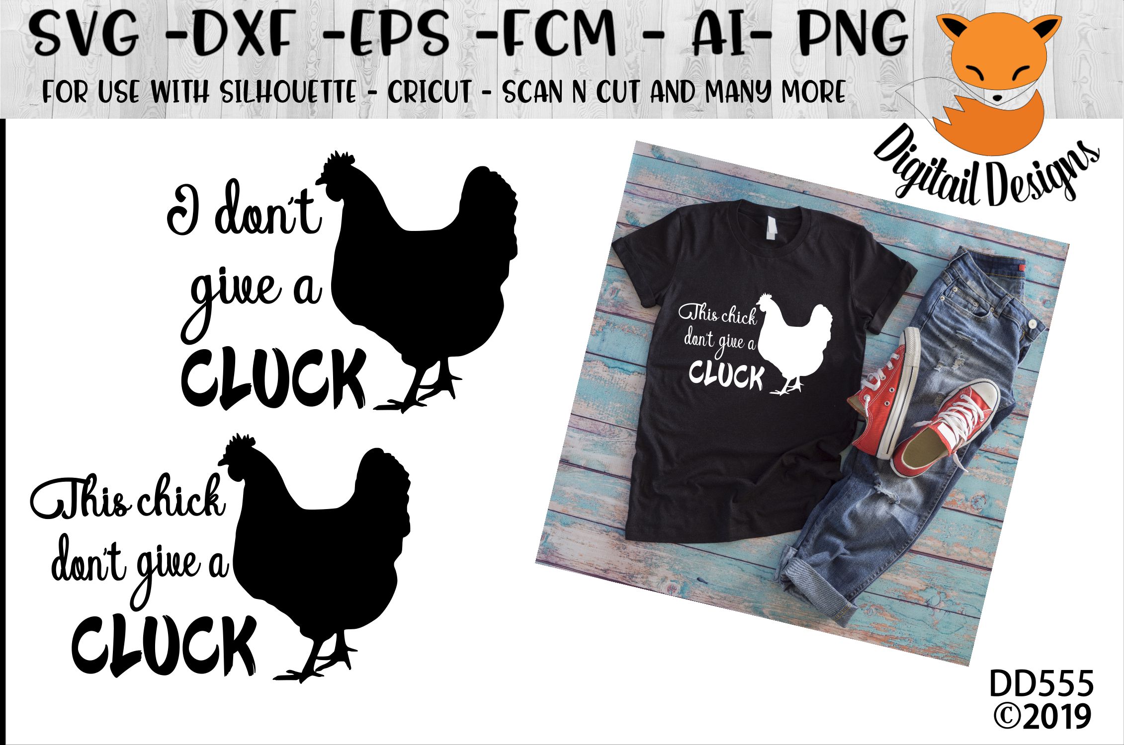 Download Funny Chicken I Don't Give A Cluck SVG