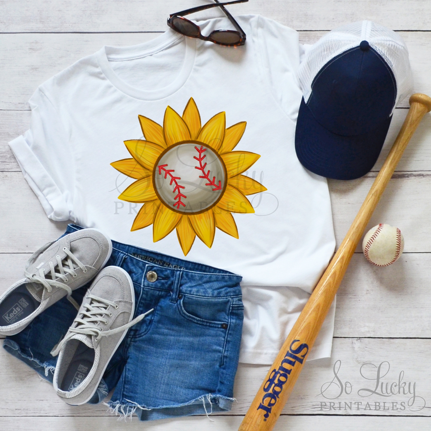 Download Baseball Sunflower sublimation design (523892 ...