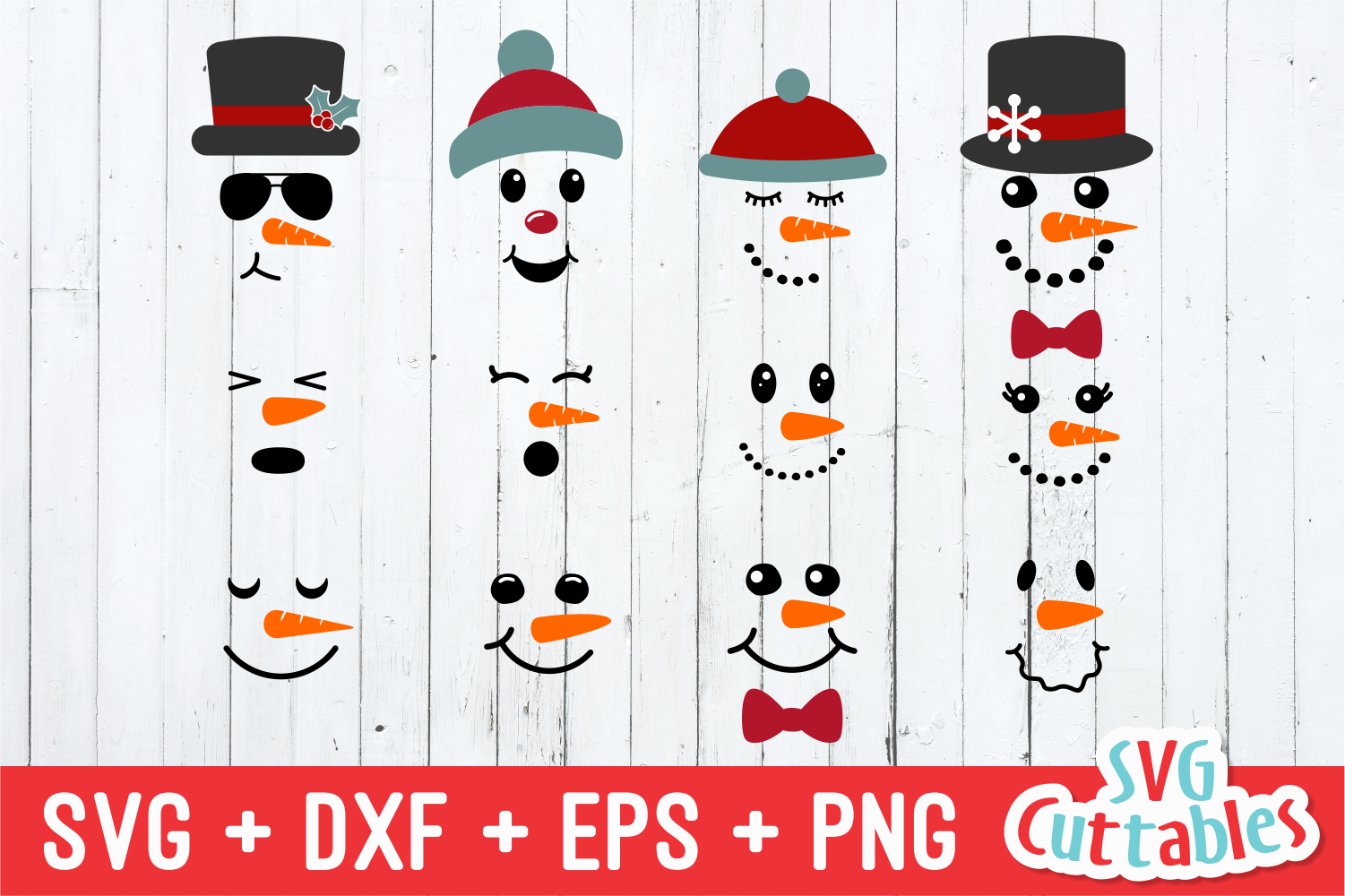 Download Snowman Faces |Christmas Cut File (160738) | Cut Files ...