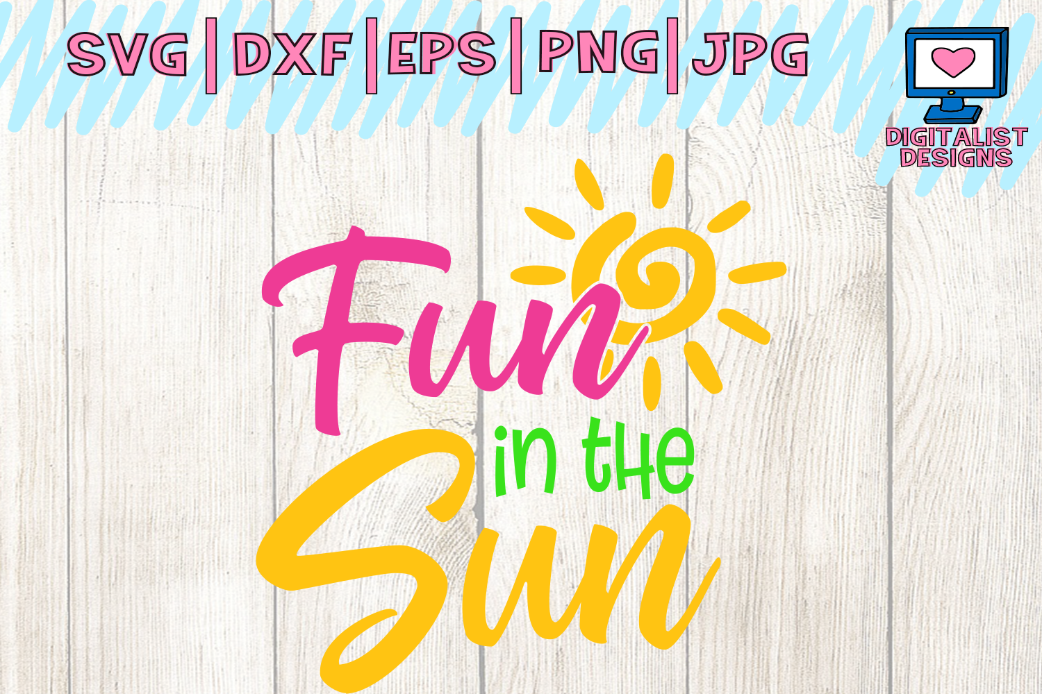 Download fun in the sun, svg cuts, summer svg, beach svg, svg for cricut, dxf, silhouette, summer clipart ...