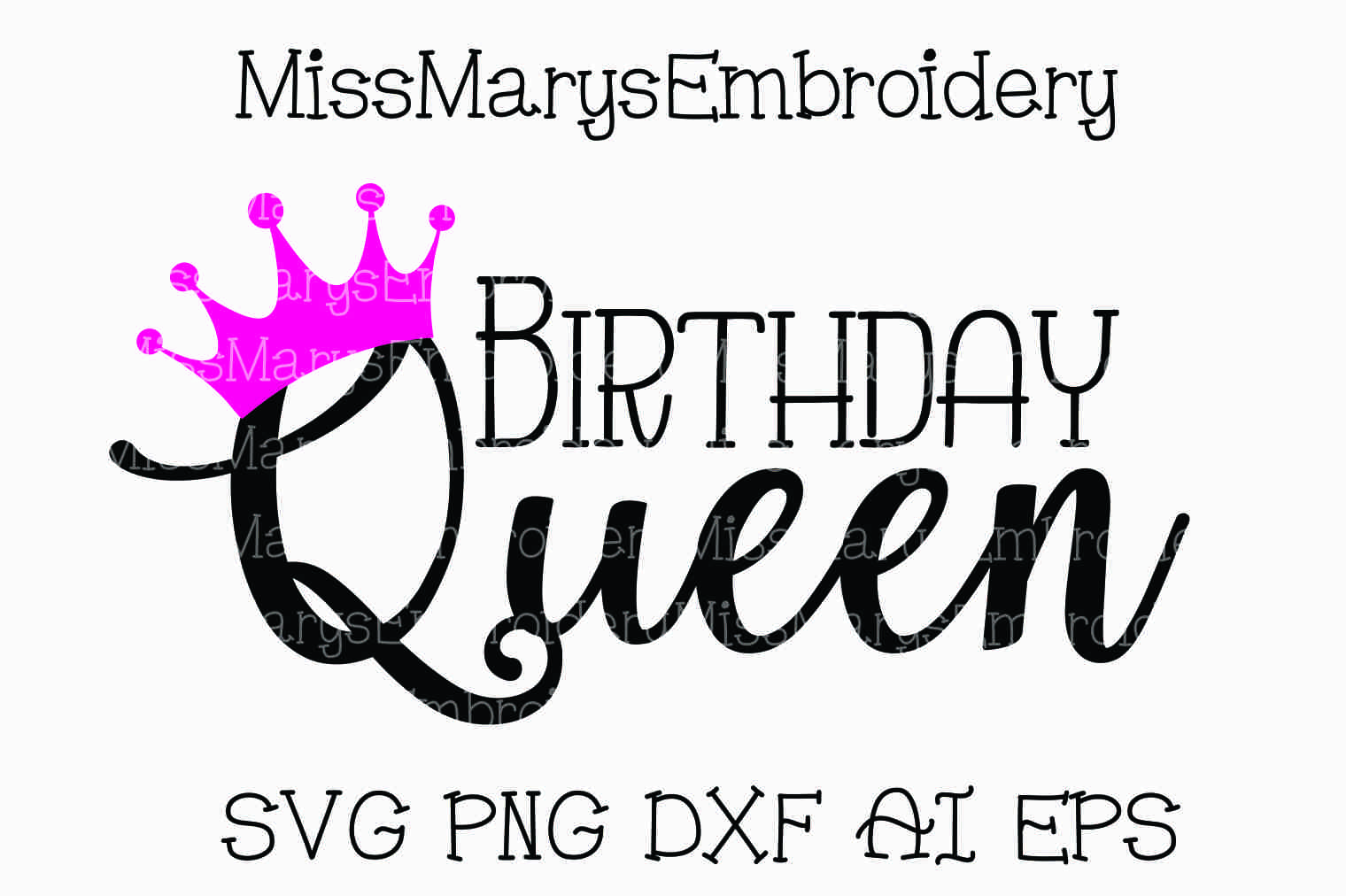 Birthday Queen SVG Cutting File PNG DXF AI EPS (77128 ...