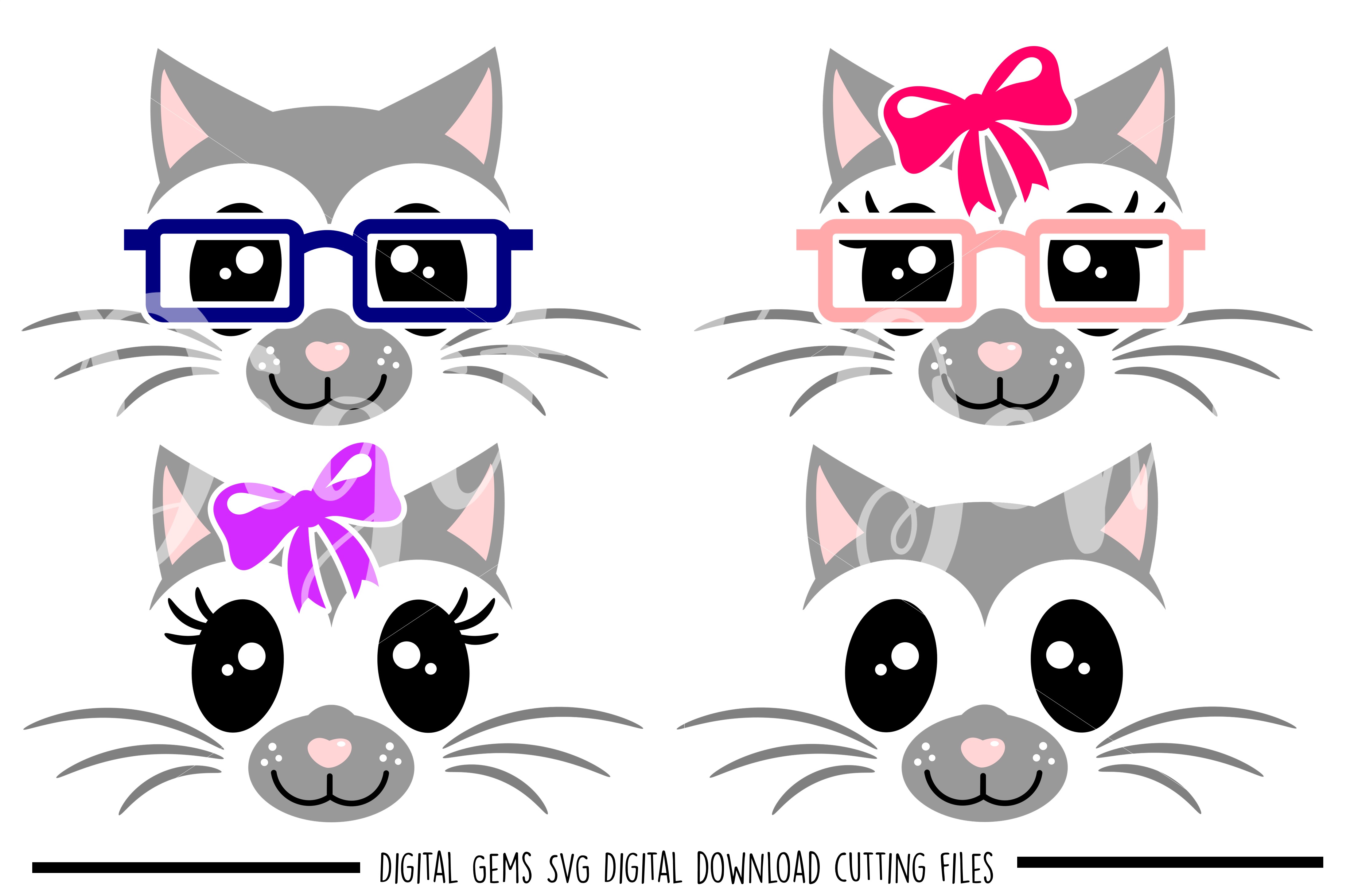 Cat Faces SVG / DXF / EPS / PNG files (46495) | SVGs | Design Bundles