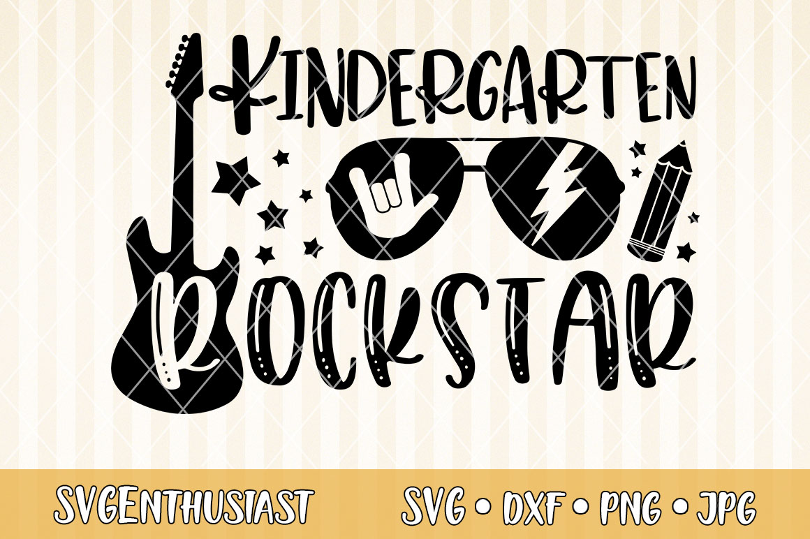 Download Kindergarten rockstar SVG cut file