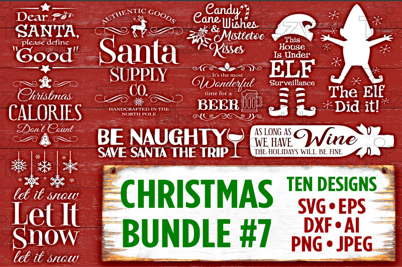 Download Christmas Bundle 7 SVG Files - Svg Files for Cricut Christmas Svg Files for Silhouette Christmas ...