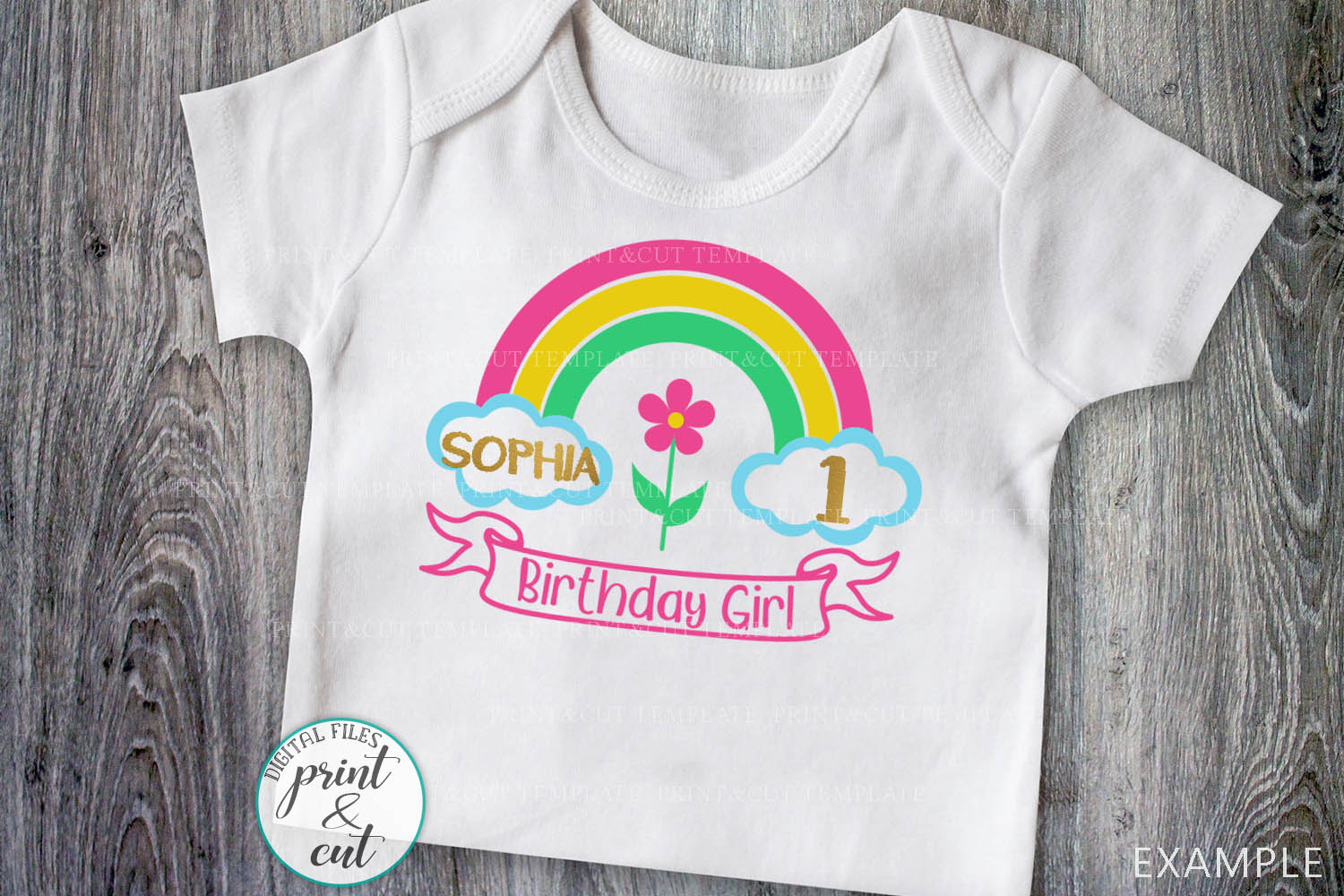 Download Birthday Rainbow with Ribbon to add name svg dxf to cut file