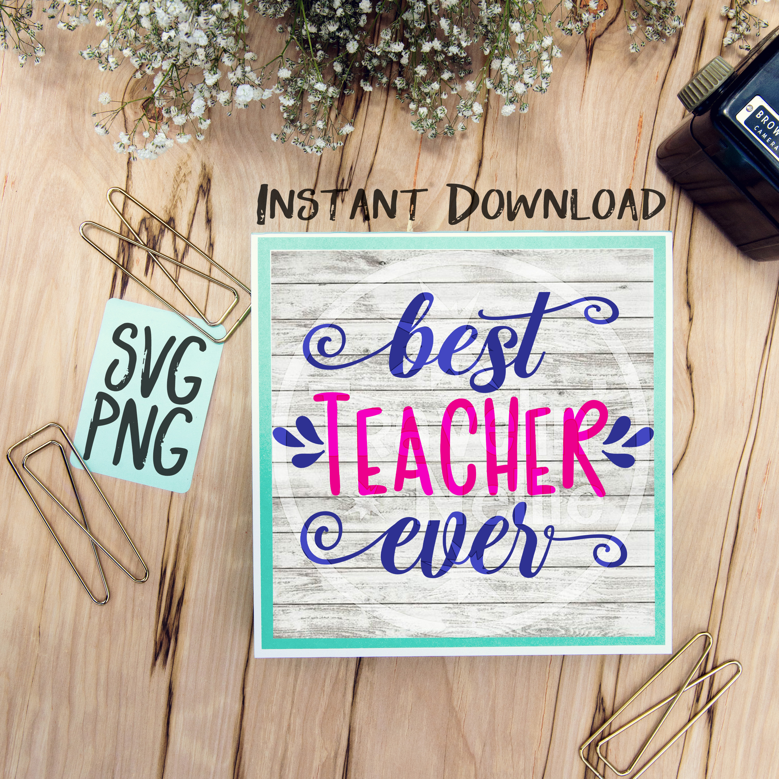 Download Best Teacher Ever SVG PNG Cricut Cameo Silhouette Brother ...