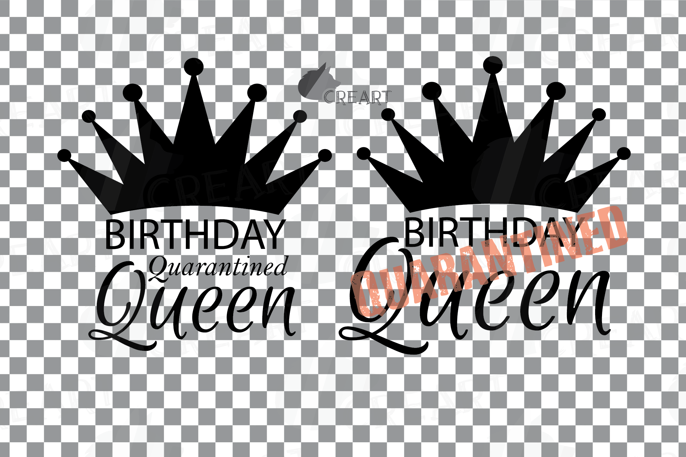 Quarantined Birthday Queen gift and decor svg cutting file.