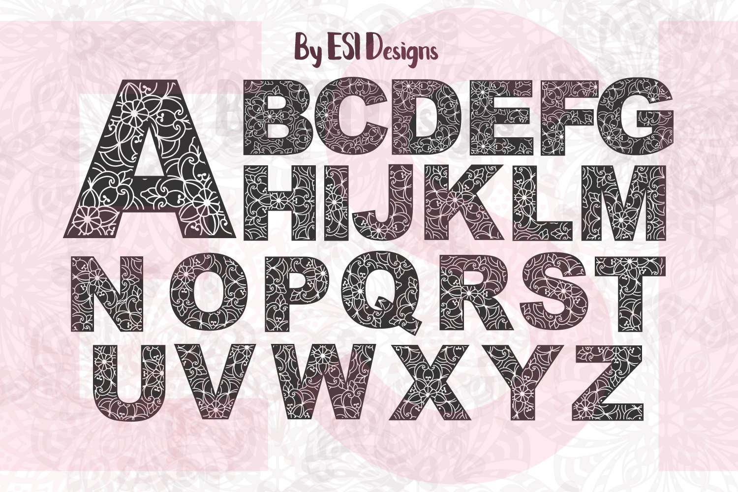 Floral Mandala Alphabet