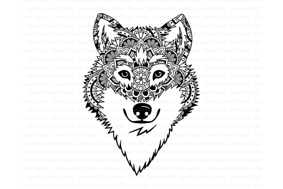 Wolf SVG, Wolf Head SVG, Wolf Mandala SVG , Wolf Clipart.