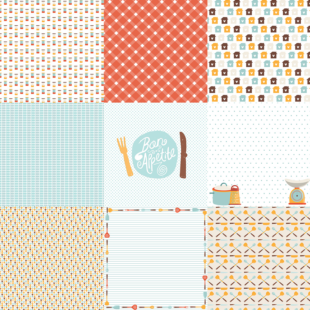 cooking scrapbook paper