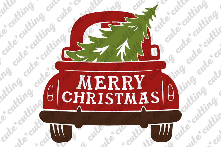 Christmas truck back with tree svg, dxf, pdf, jpeg, png
