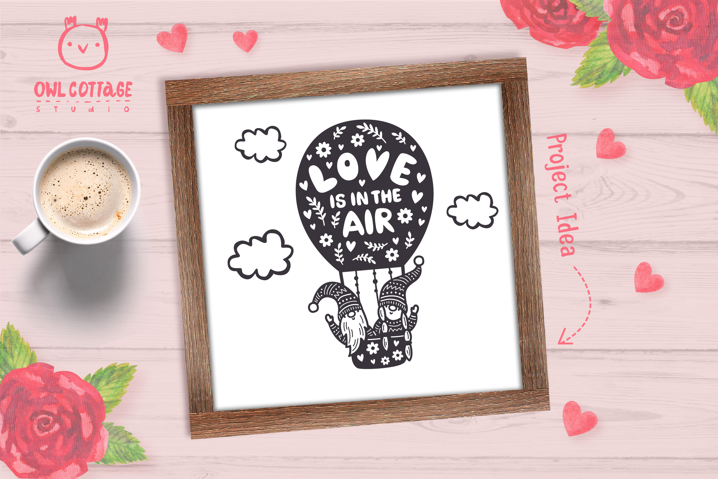 Download Valentine Gnomes svg , Gnome Couple, Valentine Air Ballon