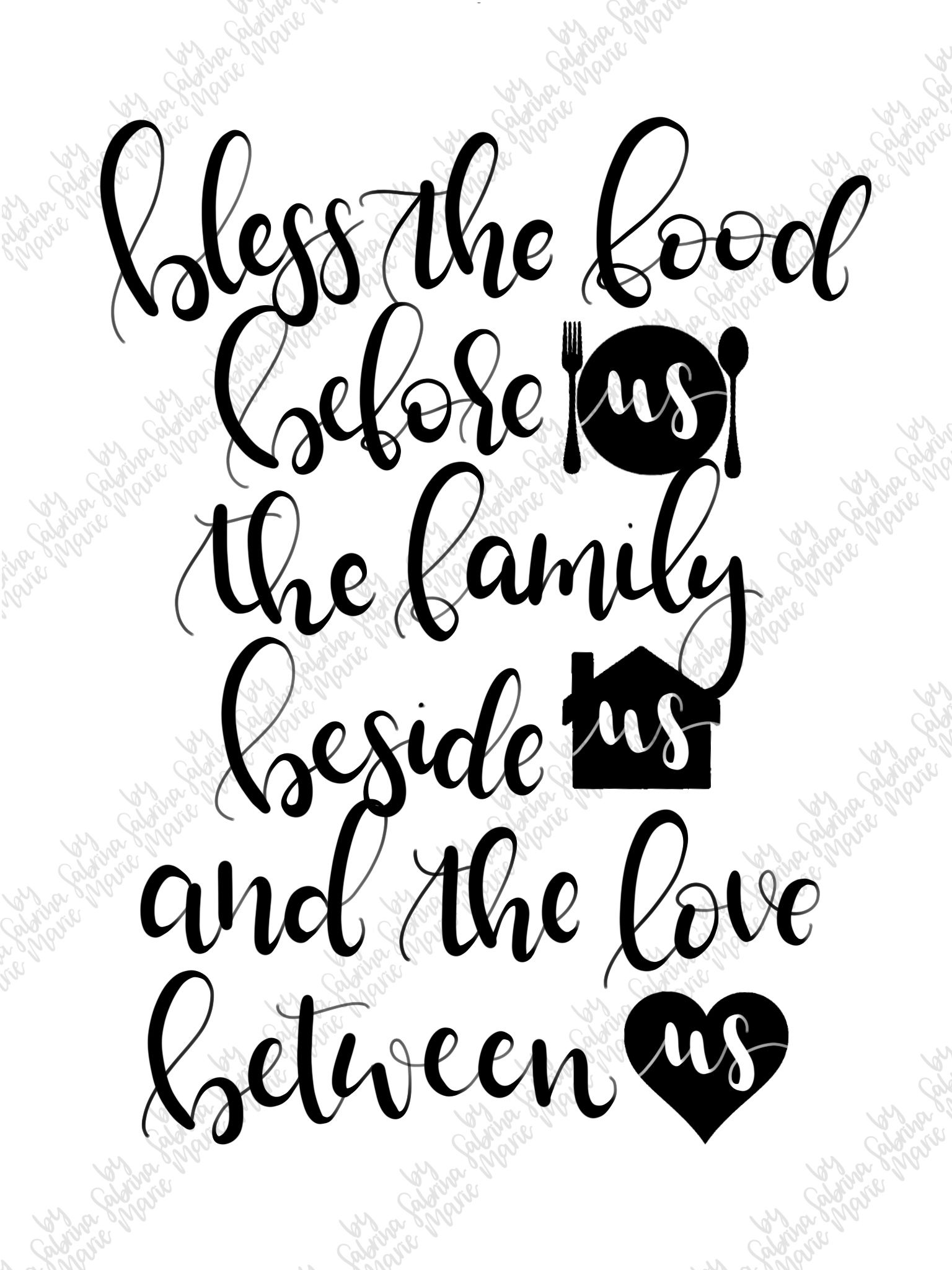 Bless The Food Family Love With Shapes Svg Png 161391 Hand Lettered Design Bundles
