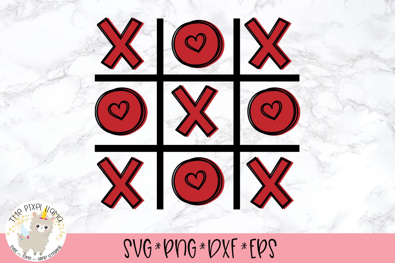 Tic Tac Toe Valentine SVG Cut File