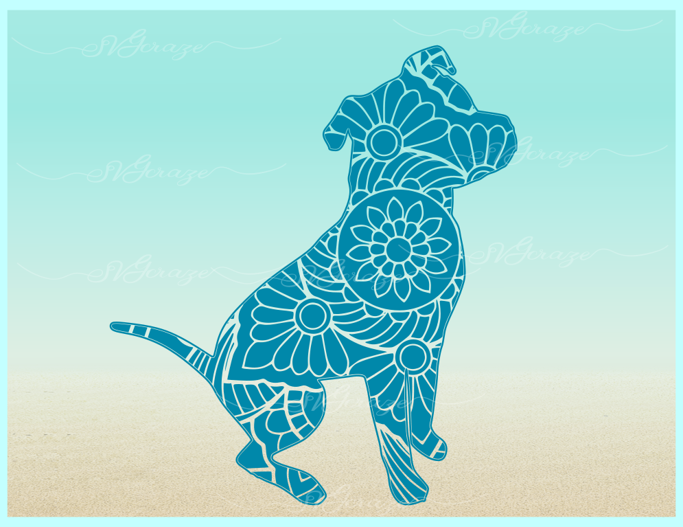 Download Pit Bull Dog Breed Mandala Zentangle Bundle SVG Eps Png PDF