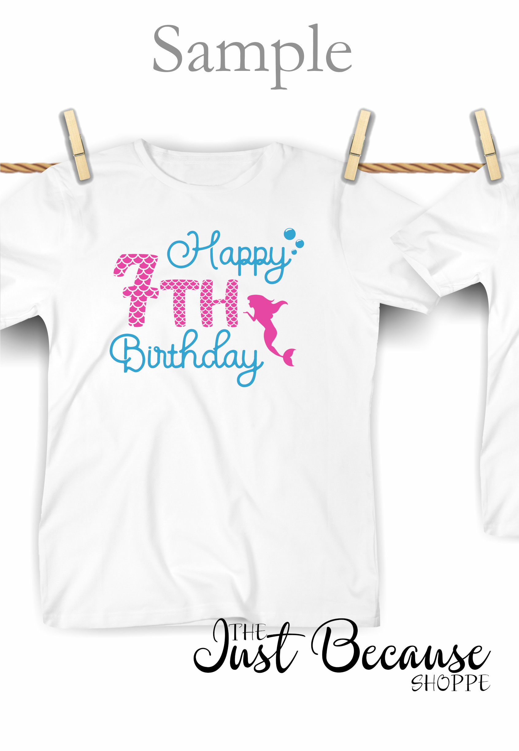 Download Happy 7th Birthday Mermaid, SVG Design -0444 (207250 ...