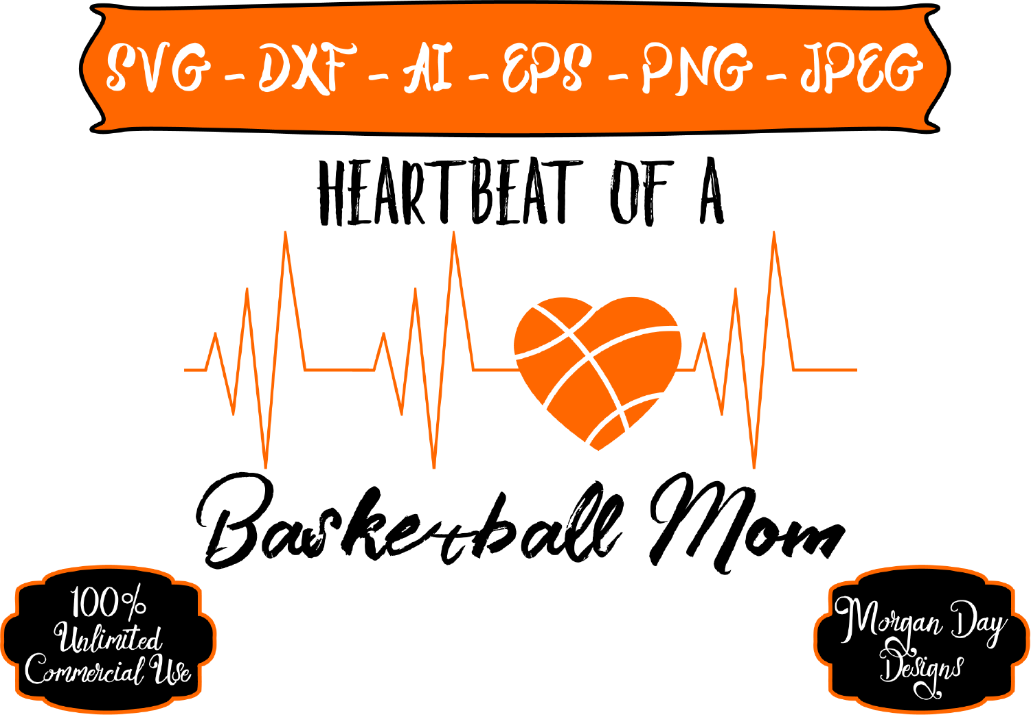 Download Heartbeat Of A Basketball Mom SVG