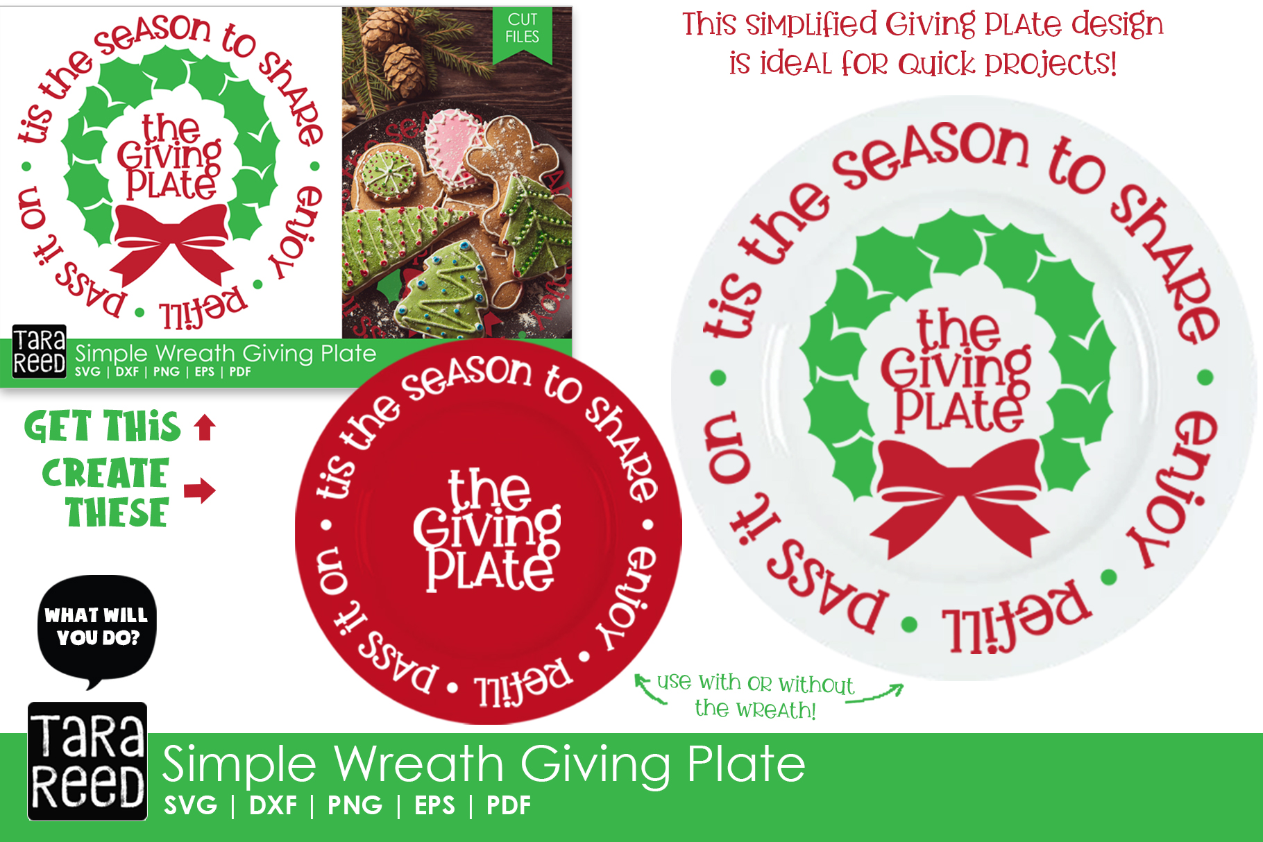 Simple Wreath Giving Plate - Christmas SVG and Cut Files ...