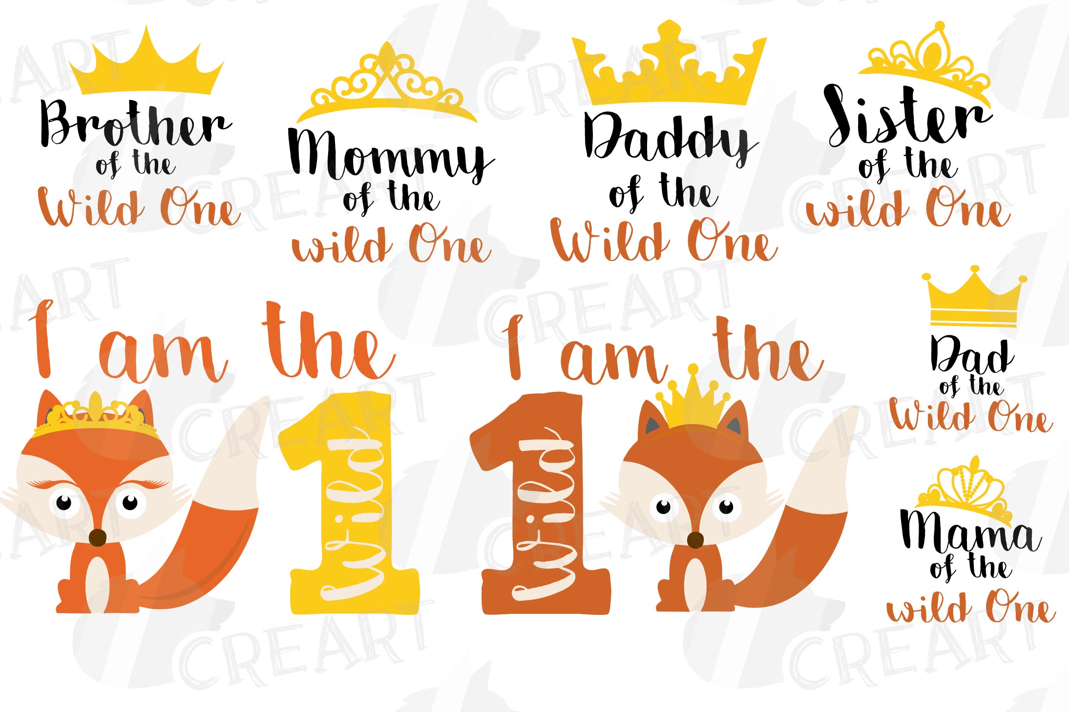 Download Wild One baby fox t-shirt graphic, family birthday svg files